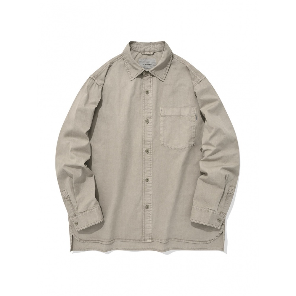 COVERNATポケットダイイングシャツライトグレー