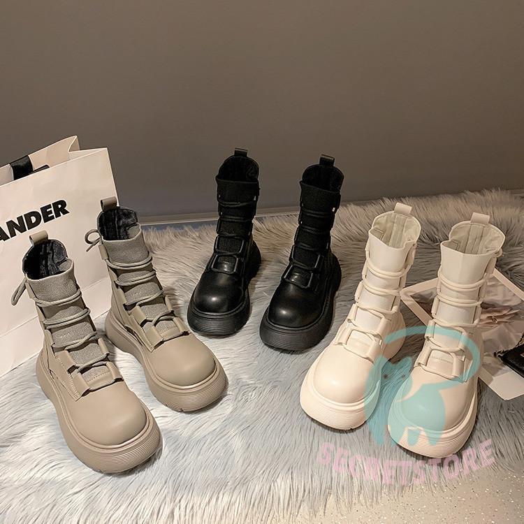 レディース ショートブーツ ブーツ ワークブーツ 靴 レディースブーツ ミリタリーブーツ マウンテンブーツ ハイカット レースアップ 太ヒール イギリス風 5,019円