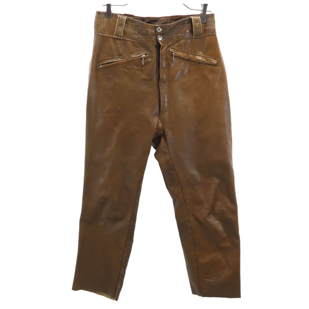 60s ヴィンテージ モーターサイクル レザーパンツ ブラウン メンズ