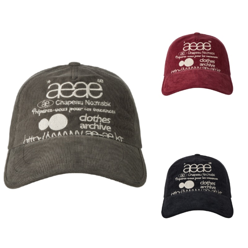 【aeae】 WEB LOGO CORDUROY CAP : 3COLORS