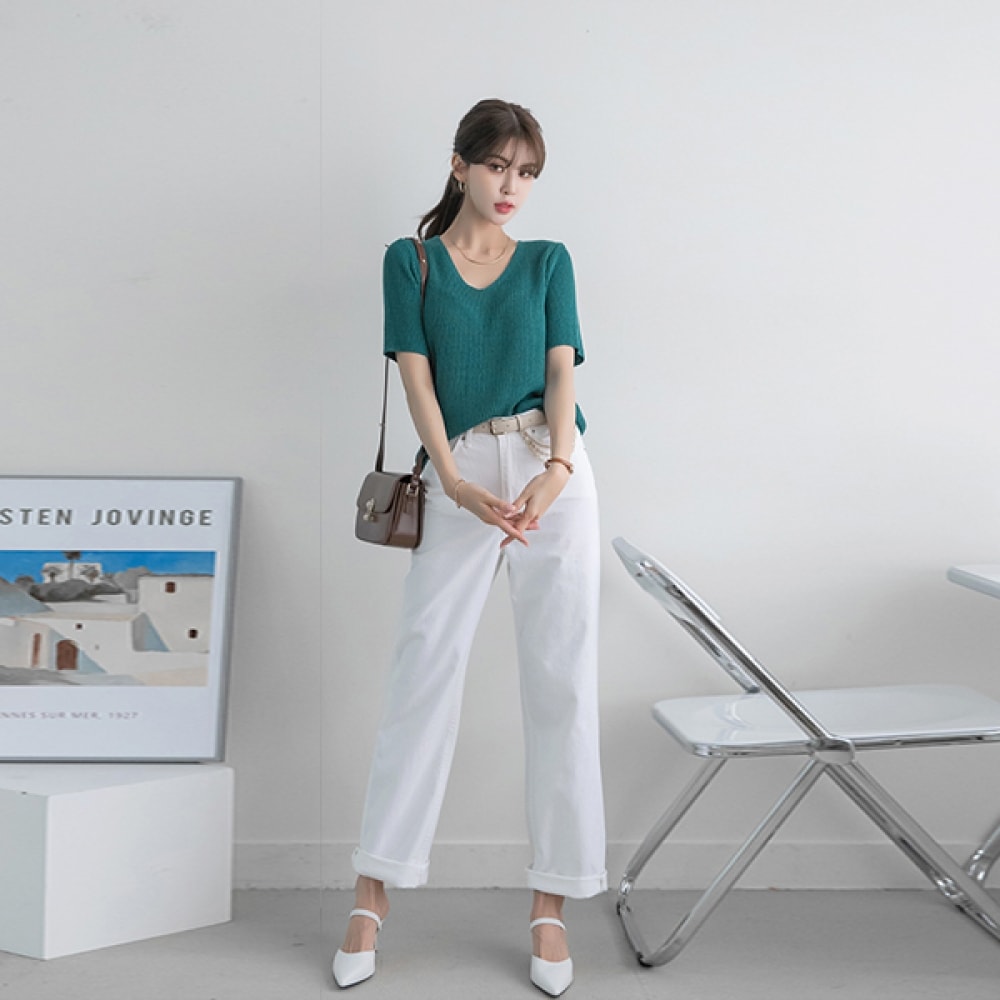 (NAK21) (S~L) ワイドストレートフィットパンツ DM21-P-65