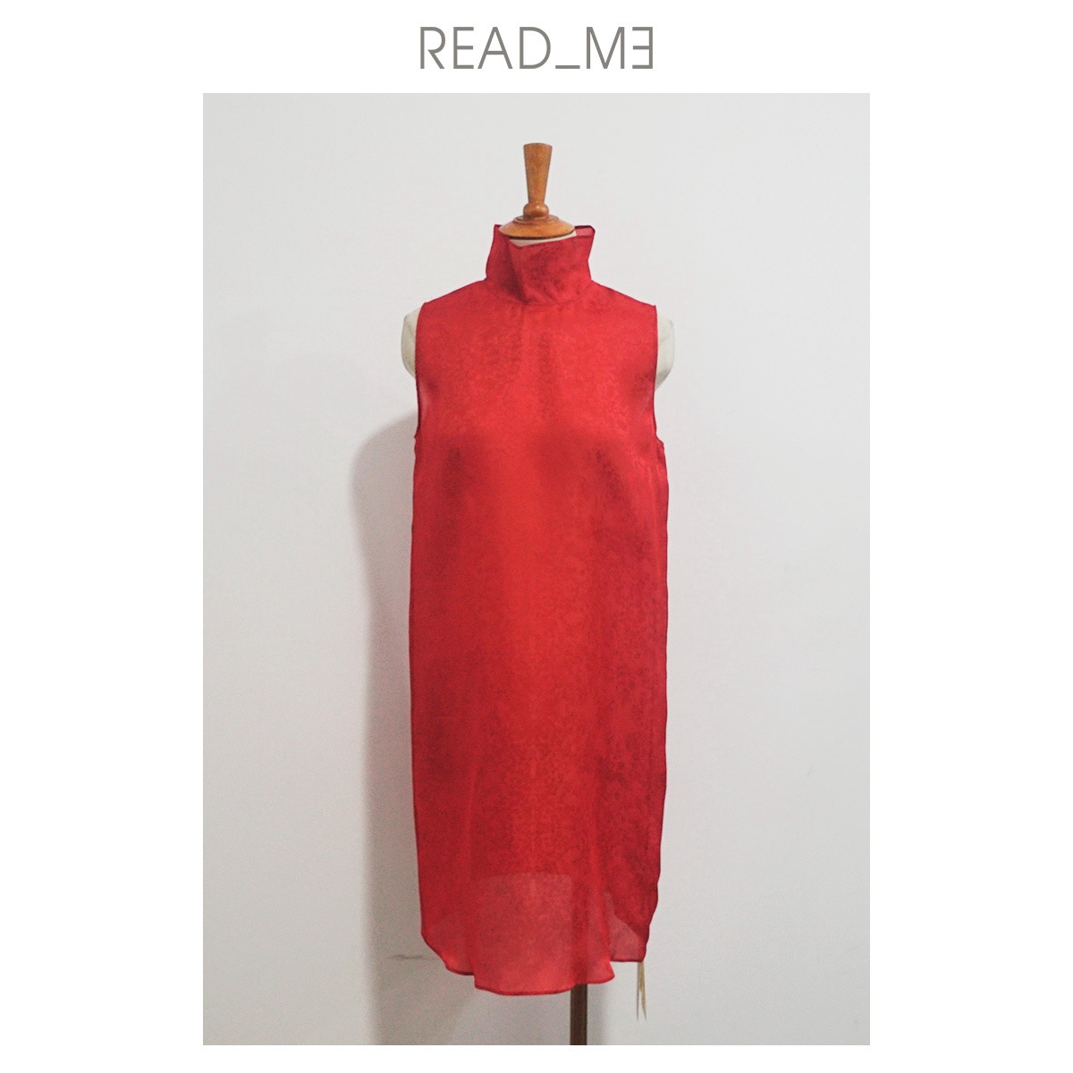READ_ME 100% 桑絹シルク ハイネックワンピース T20803288 ～木レンガレッドが奏でる静寂の華～