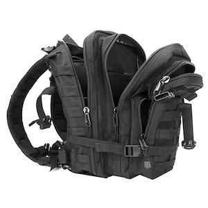 ミリタリータクティカルバックパック,ミリタリーミリタリー,軍服,アーミーデザイン,女性と男性用,旅行,キャンプ,狩猟,拡張可能 Black