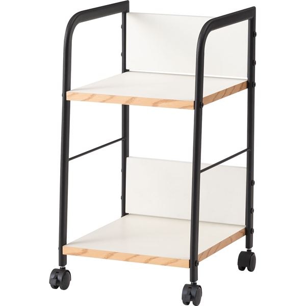 デスクワゴン 収納ワゴン 約幅32.5×奥行34×高さ60cm ホワイト オープンタイプ 袖机 マルチワゴン 収納家具