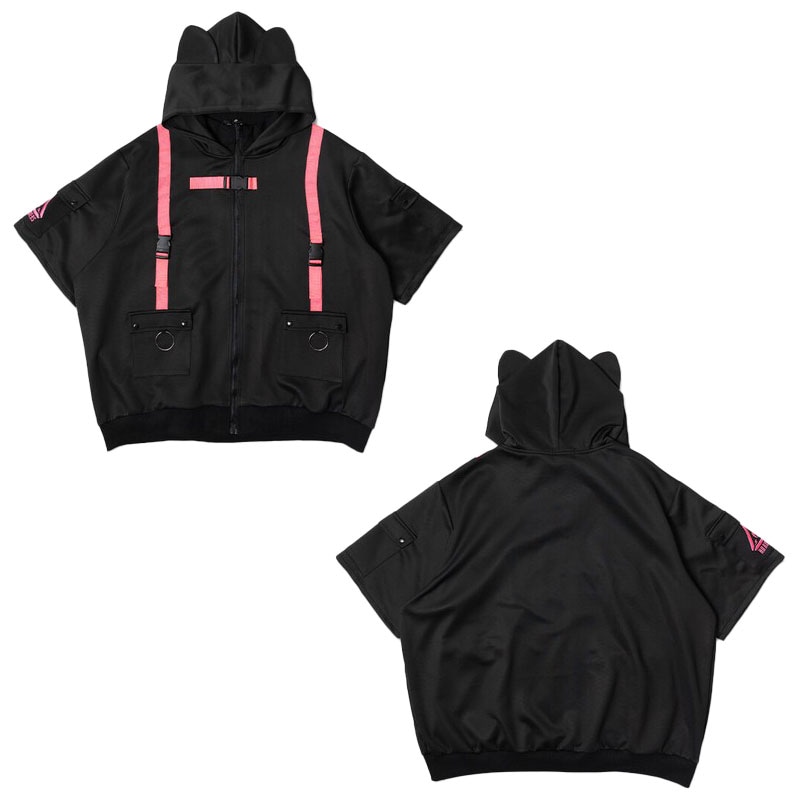 ACDC RAG [半袖]渦雷 ジャケット 原宿系 サイバー 病みかわいい パンク 大きいサイズ ユニセックス ピンク