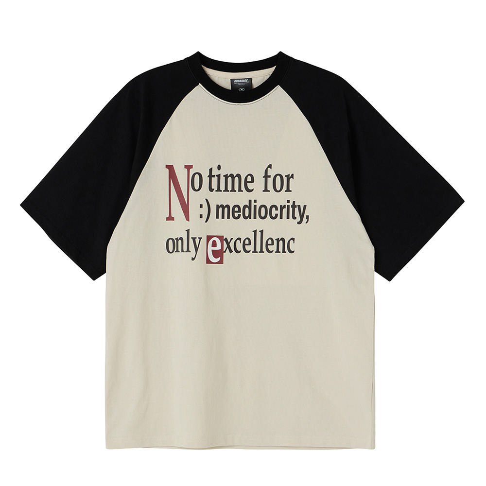 No Time Raglan Colorblock Oversized T-Shirt Black
