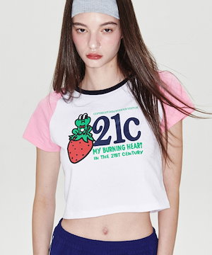 韓国人気★[WONDERVISITOR] 21C FROG OVERFIT RAGLAN T-SHIRT 韓国人気☆[WONDERVISITOR] 21C FROG RAGLAN CROP T-SHIRT