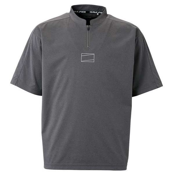 Rawlings ローリングス BLACKLABEL ブラックレーベル ウインドブロック ショートスリーブ ハーフジップレイヤー AOS15S04Z-CGRY 半袖