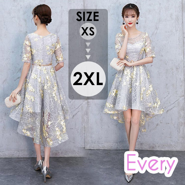 ドレス 大人 ピアノ 発表会 イブニングドレス アシンメトリードレス 演奏会 ピアノ発表会 パーティードレス フィッシュテール ワンピース 小さいサイズ 女子会 謝恩会 二次会 フォーマル 20代 3