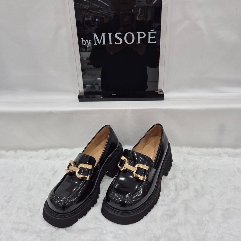 By 女性 デイリー チャンキーソール ローファー 112HT419FS011 BLACK 4 JJ