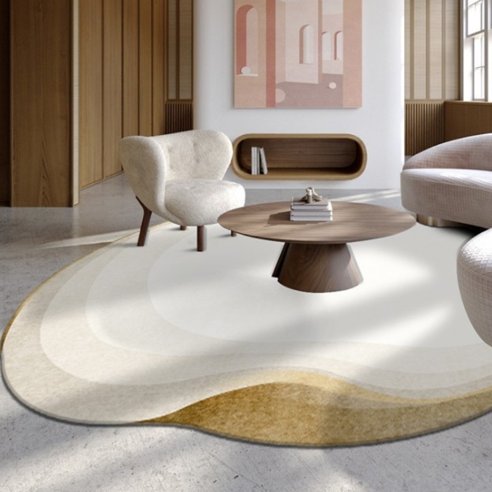 ラグマット グラデーション カラー 円形 ラウンド カーペット 洗える 滑り止め おしゃれ インテリア 140*200 フロアマット リビングルーム17