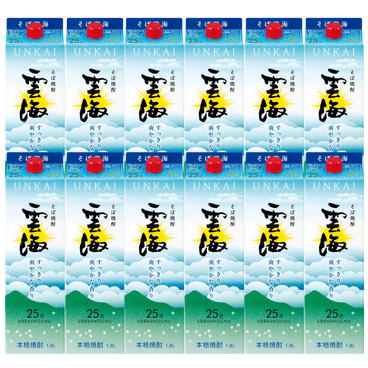【送料無料】【2ケース販売】雲海酒造 雲海そば 25度アパック 1800ml 1.8L12本【北海道沖縄県東北四国九州地方は必ず送料が掛かります】