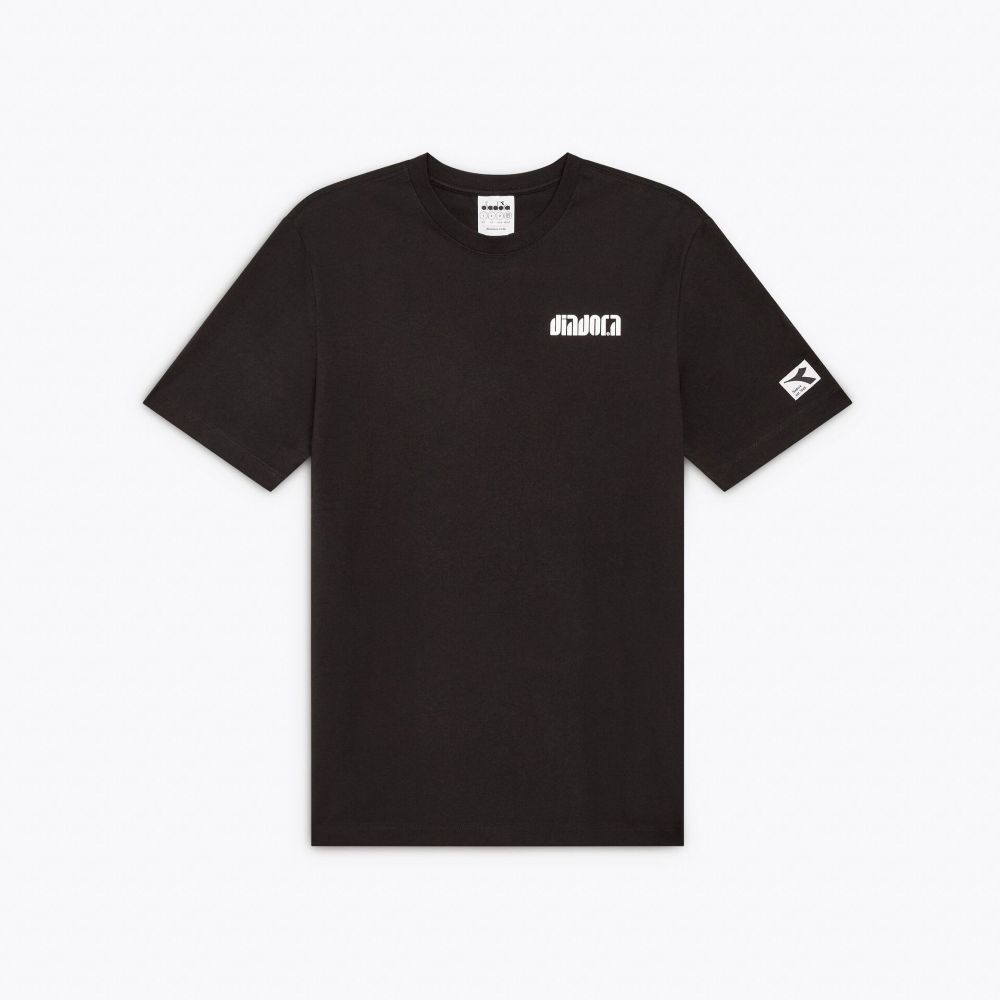 T-SHIRT SS ATHL. LOGO SL ブラック ユニセックス Tシャツ SPORTS コレクション d50218197080013