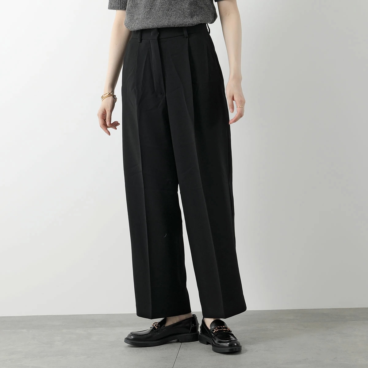 WEEKEND MAX MARA ウィークエンド マックスマーラ ワイドパンツ RONCHI レディース スラックス ストレート センタープレス ロング丈 001