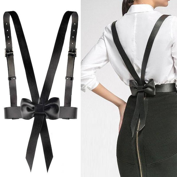 Qoo10] レザーバックリボンハーネスベルト ボンテ
