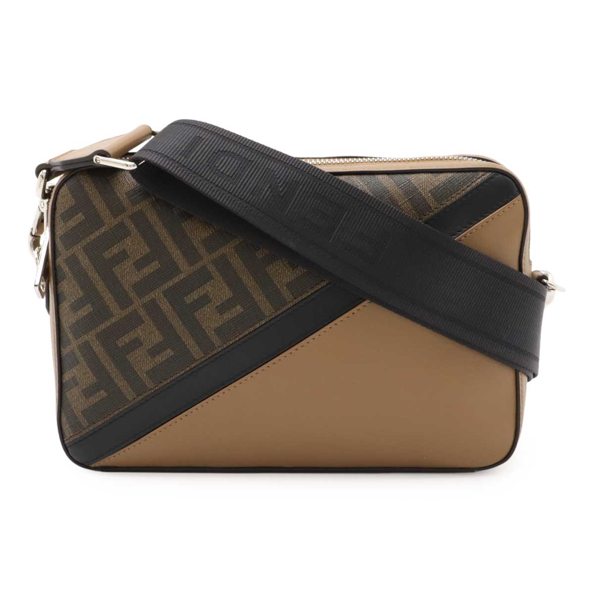 ダイアゴナル ズッカ柄 カメラケース ショルダーバッグ 2WAY クラッチバッグ コーティングキャンバス ベージュブラウン 7M028 59,400円