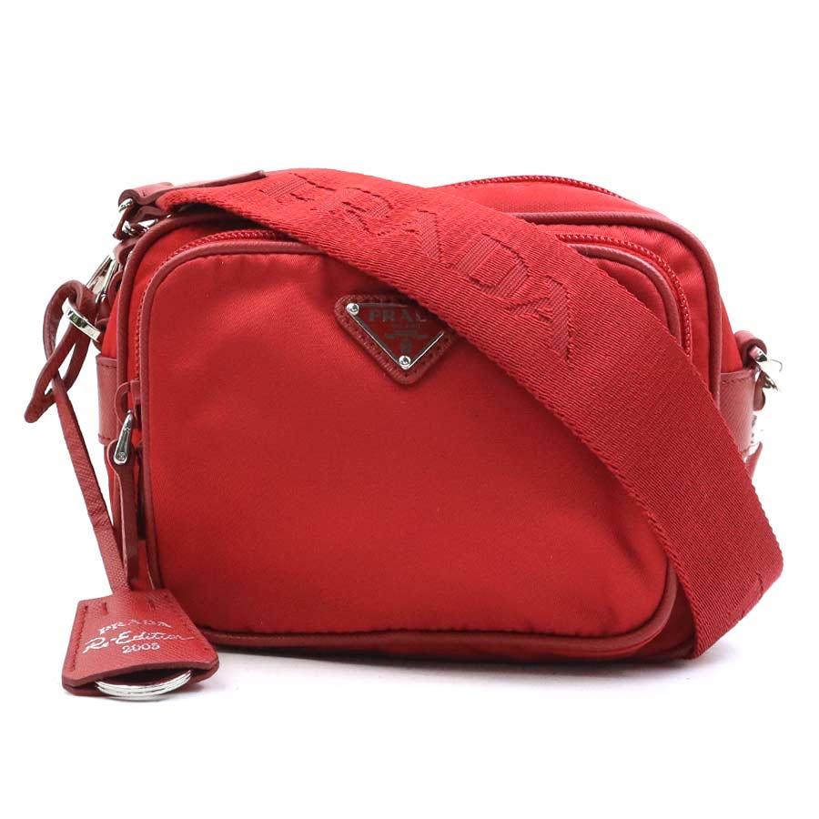 プラダ PRADA ショルダーバッグ ナイロン レッド レディース 1BH153 56534a