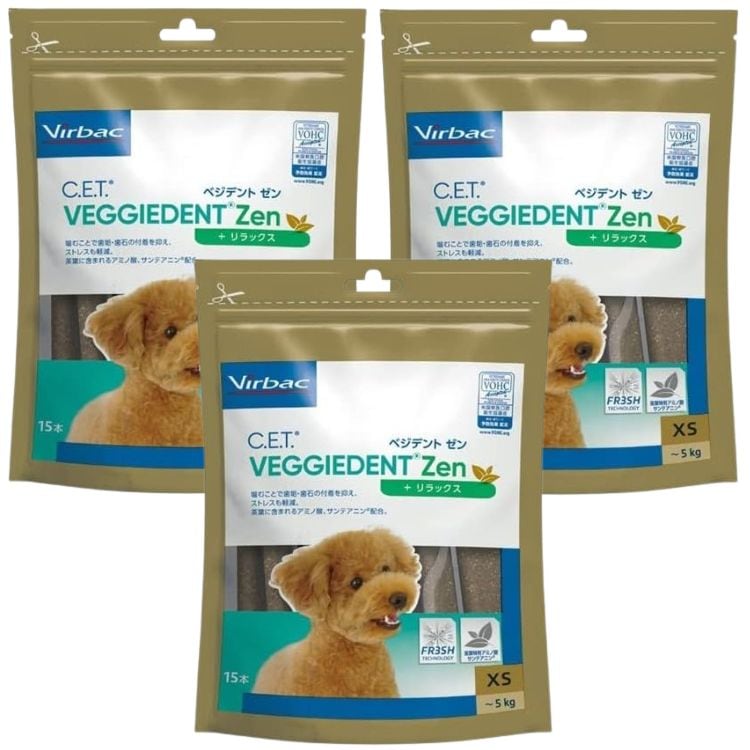 3個セット ビルバック C.E.T.ベジデントゼン XS 犬用 15本入 リラックス おやつ