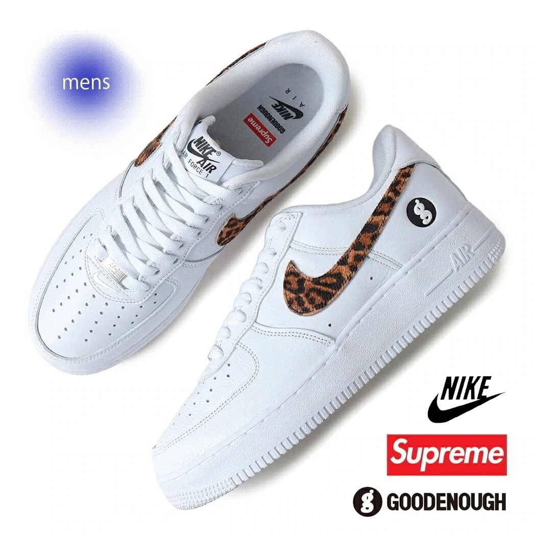 GOODENOUGH × SUPREME × NIKE ナイキ エアフォース1 スニーカー AIR FORCE １ LOW WHITE/LEOPARD ( コラボ メンズ 白 IM3483-100 )