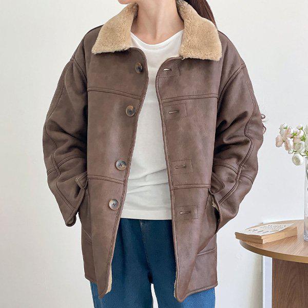 Hスタイル(OT)ハーフムートンコート 冬 女性 ムートン コート ジャケット JP 野生 アウター