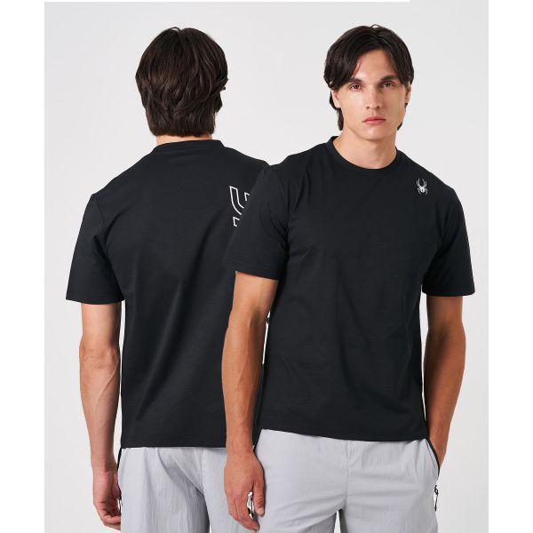 男性バックレター半袖TシャツSPKMCNRS301MBLK 659965