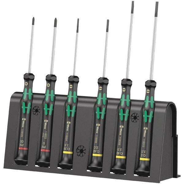 WERA ヴェラ 6本組 精密用 プラス マイナスドライバー セット ラック付 118150 工具 ツール DIY 作業工具 道具