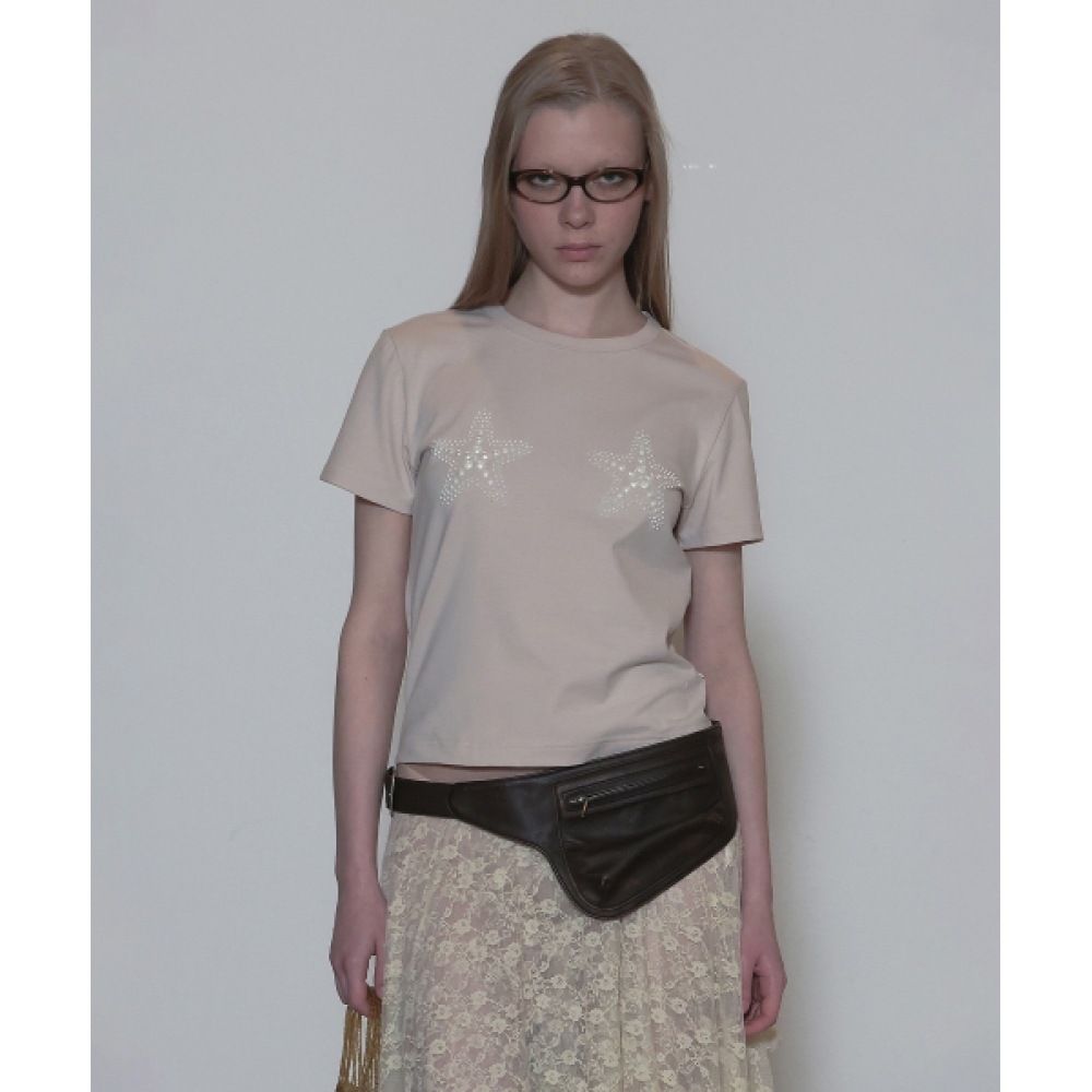 SCULPTOR パールスターフィッシュ T シャツペールピンク