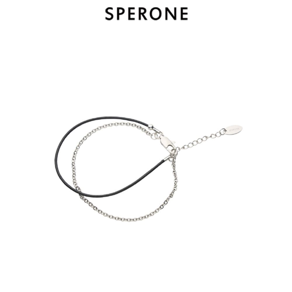 [SPERONE] [Real Leather] Slim String Leather Bracelet