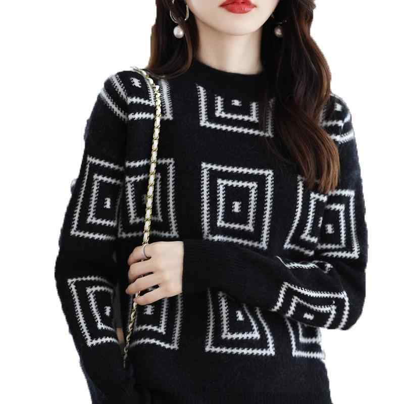 レディース ハイネック ニット 長袖 韓国 秋冬 トップス インナー セーター シンプル カジュアル エレガント おしゃれ 黒 赤 緑 四角柄 5,238円