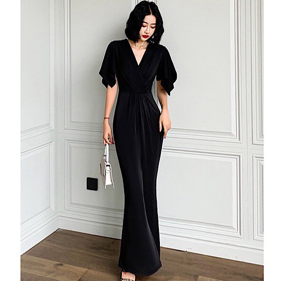 【取寄：納期2週間】パーティードレス パンツドレス ドレス パーティー 体型カバー 大きいサイズ 二次会 結婚式 お呼ばれ ドレス ワンピ フォーマルドレス 同窓会 パンツ レディース レース ドレス