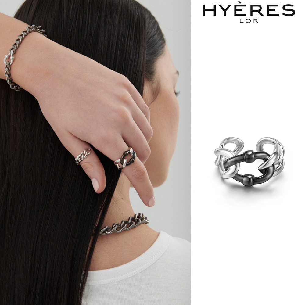 [HYERES LOR] Erite23 SV(C) Combi Black Ear Cuff Ring L