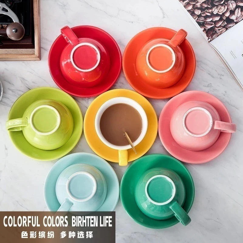 300ml コーヒーカップ ラテアートスペシャルカップ セラミック ラテカップ＆ソーサーセット 家庭用セラミックマグ ヨーロピアン＆イタリアンスタイル254452