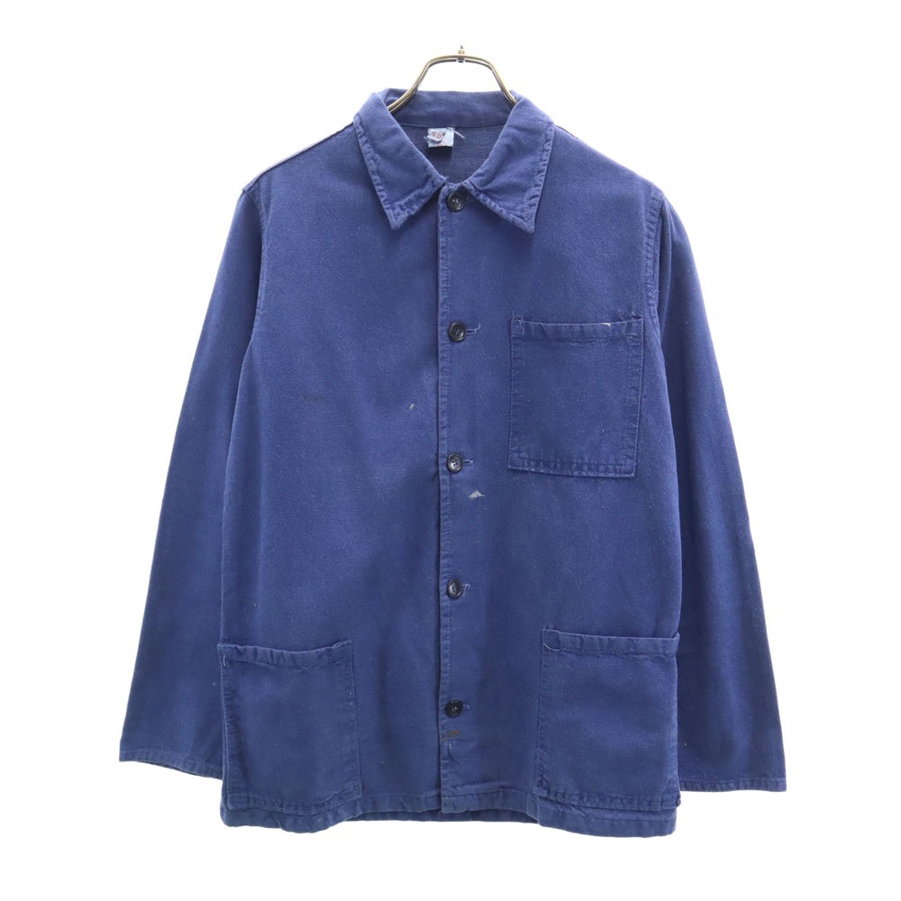 EURO ユーロ 70s ヴィンテージ コットンツイル ワークジャケット 46 ネイビー メンズ 古着
