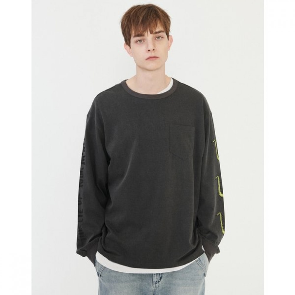 [24SS] [HIS] [バスキング] ピグメントグラフィックヴィンテージ T シャツ HZTS4E802CG