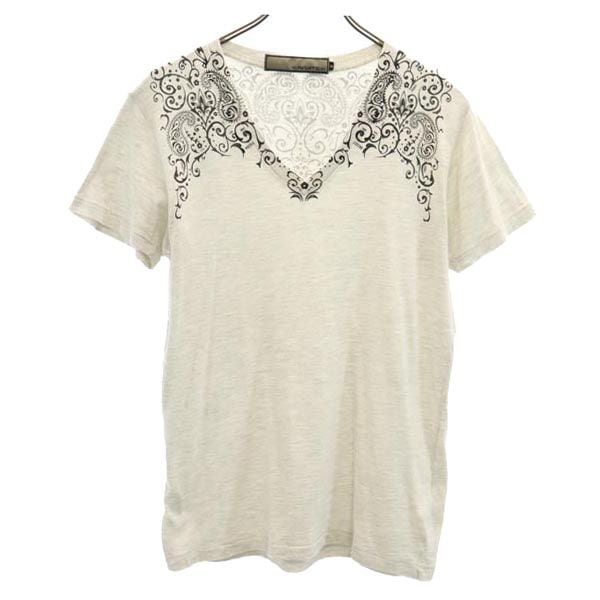 日本製 半袖 Vネック Tシャツ 2 グレー系 メンズ