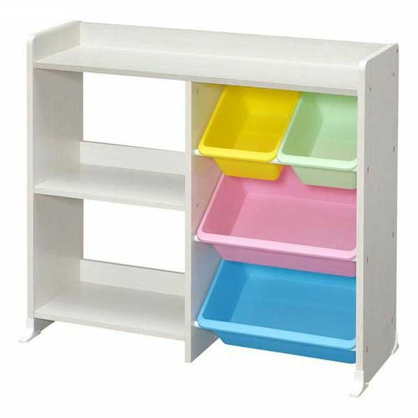 アイリスオーヤマ HTHR-34 パステル 本棚付トイハウスラック（パステル） HTHR34パステル