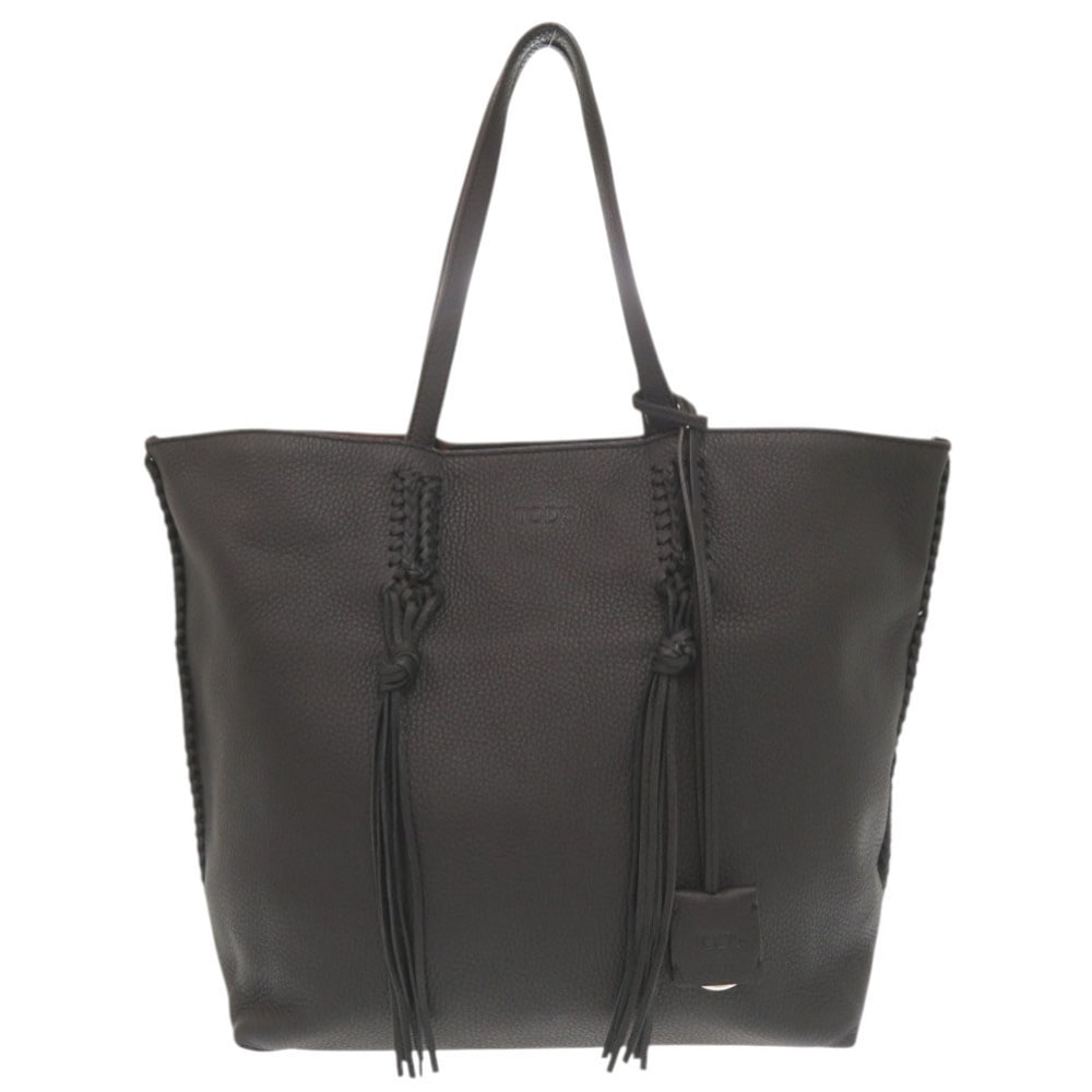 美品 トートバッグ レザー ブラック 1095【中古】 レディース