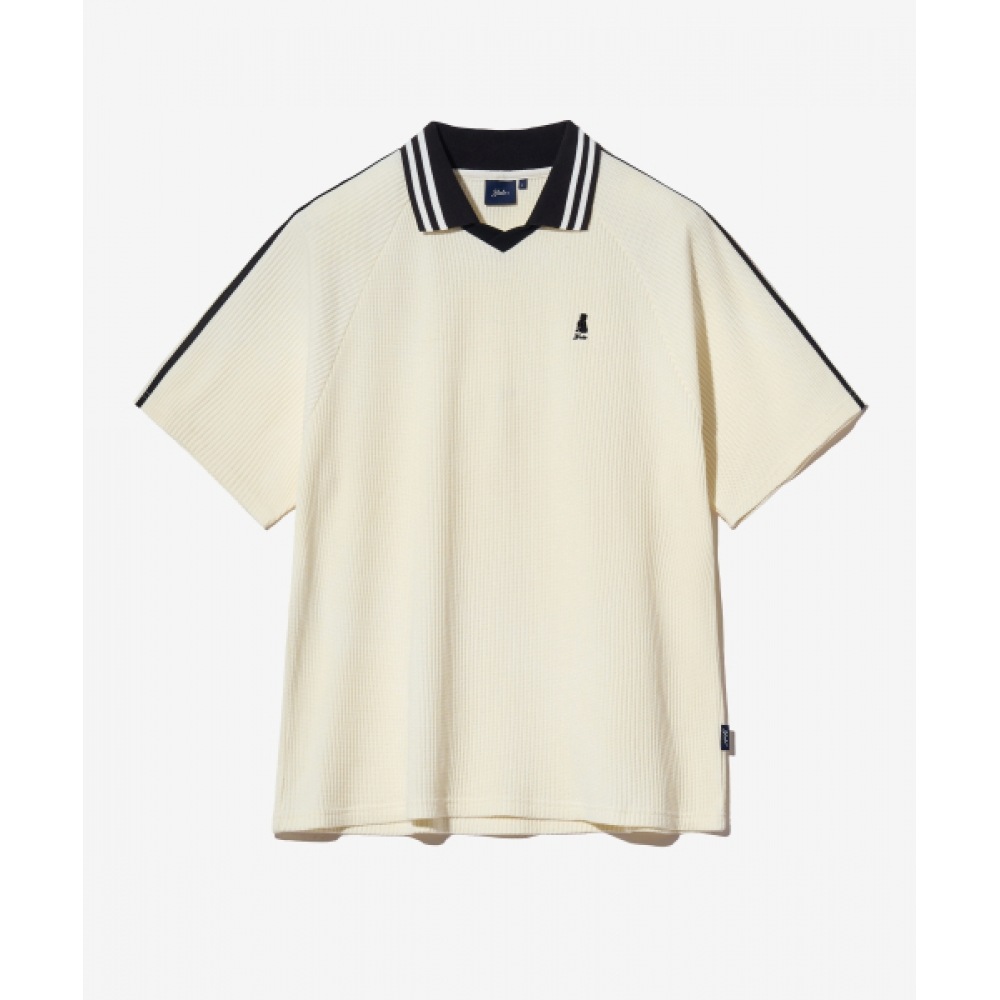 エールスポーティーワッフルカラー T シャツアイボリー