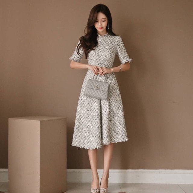 パーティードレス 結婚式 お呼ばれドレス 20代 30代 40代 袖あり 結婚式 ワンピース 膝下