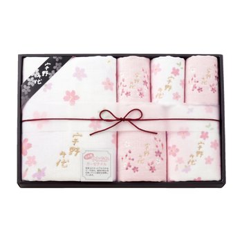 宇野千代 ガーゼバス・フェイス・ウォッシュタオルセット ピンク UCM-500