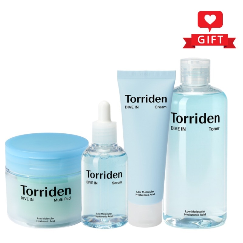 ダイブイン低分子ヒアルロン酸4種セット(トナー300ml+セラム50ml+クリーム80ml+マルチパッド80枚)