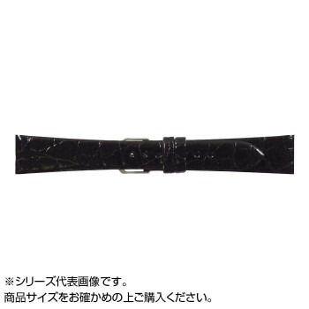 MIMOSA（ミモザ） 時計バンド 腹ワニD 18mm ブラック （美錠:銀） WD-A18