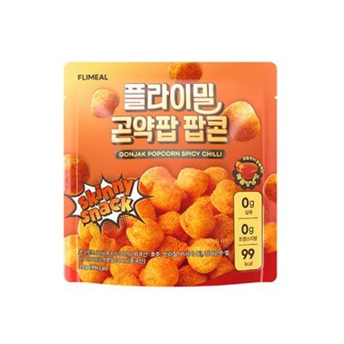 フライミル糖ゼロこんにゃくポップポップコーン ピリ辛タレ味 20g x12個