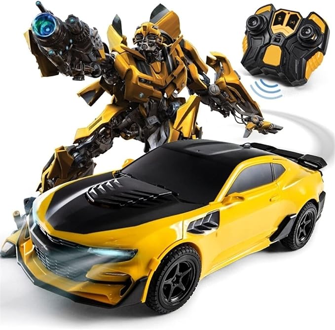 充電リモートコントロールレーシングカーバンブルビー教育用ワンボタントランスフォーマーRCスマートビークルは子供たちに新年のクリスマスRCビークルギフトを贈ります