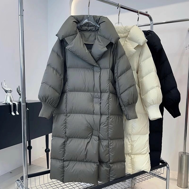 予約受付中無地 レディース コート ダウンコート ダウンコート レディースジャケット ３色 厚手 ゆったり ロングジャケット 折り襟 フードなし 防寒対策 保温 あったか 冬服 アウター 通勤お出かけ