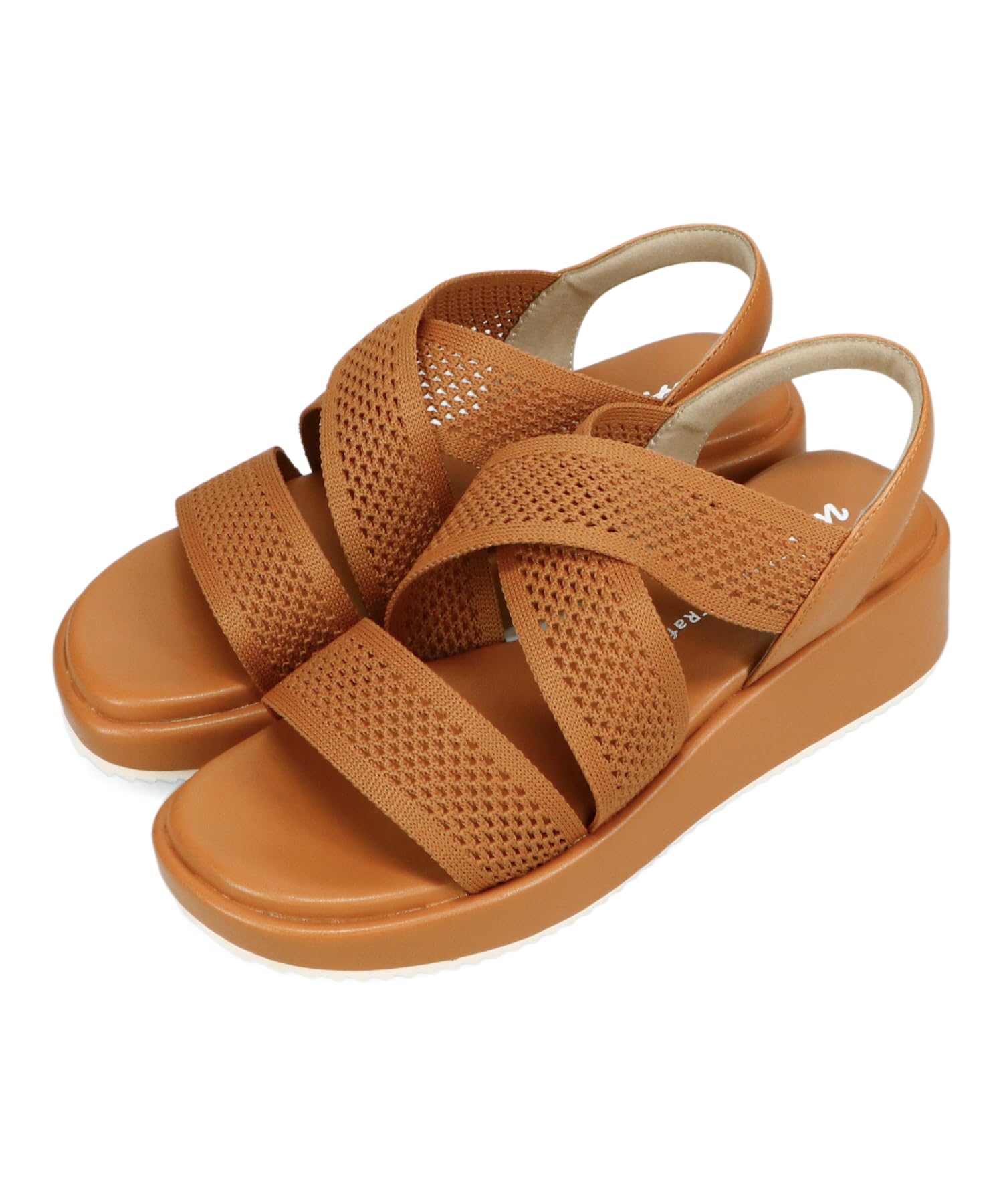 [オリエンタルトラフィック] サンダル 厚底 編みニット ストラップ カジュアル ボリューム スポーティー 着脱しやすい レディース 52202 25.0 cm~25.5 cm E