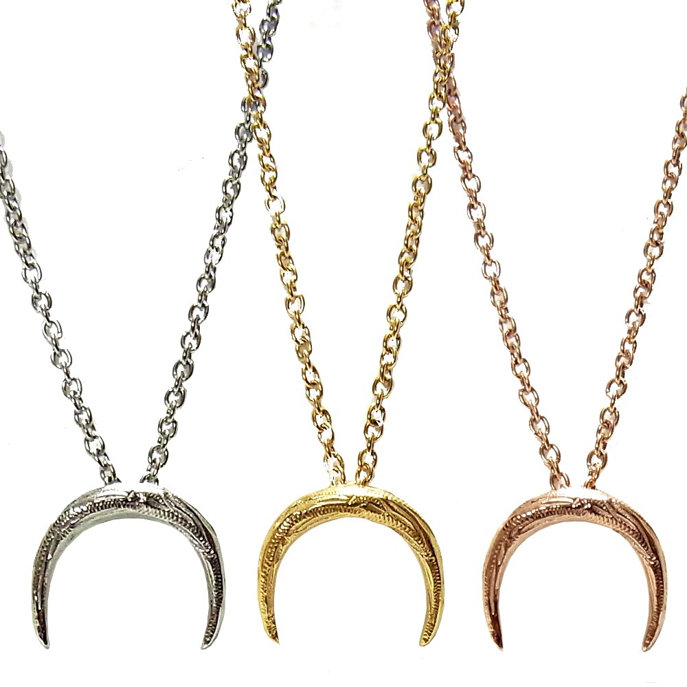 ハワイアンジュエリー ネックレス ムーン 月 サージカルステンレス