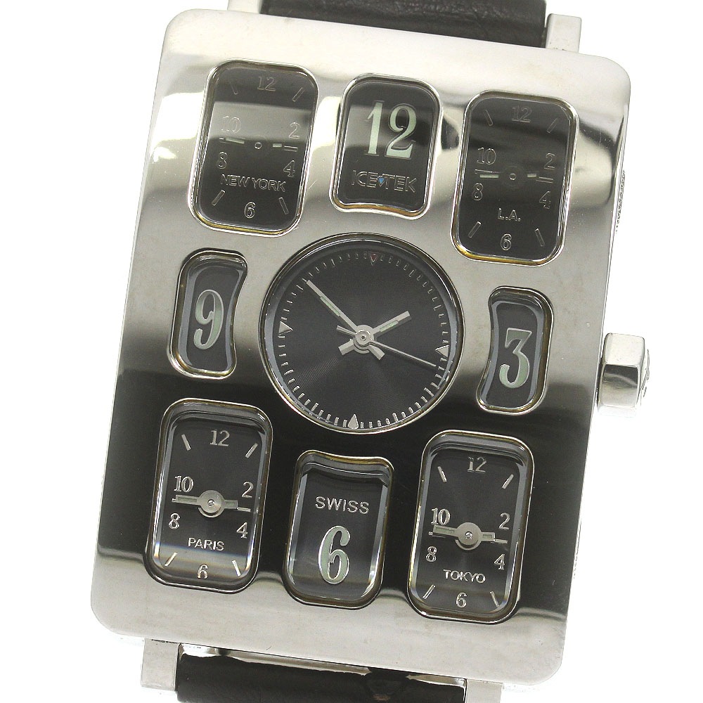 アイステック ICE TEK 5TZ1-ST/1 クインテンポ1 5タイムゾーン クォーツ メンズ 箱・保証書付き_864321【中古】