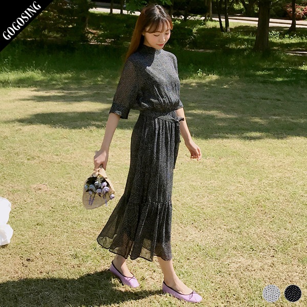 Qoo10 ゴゴシング Gogosing ビビアナドット柄ワン レディース服