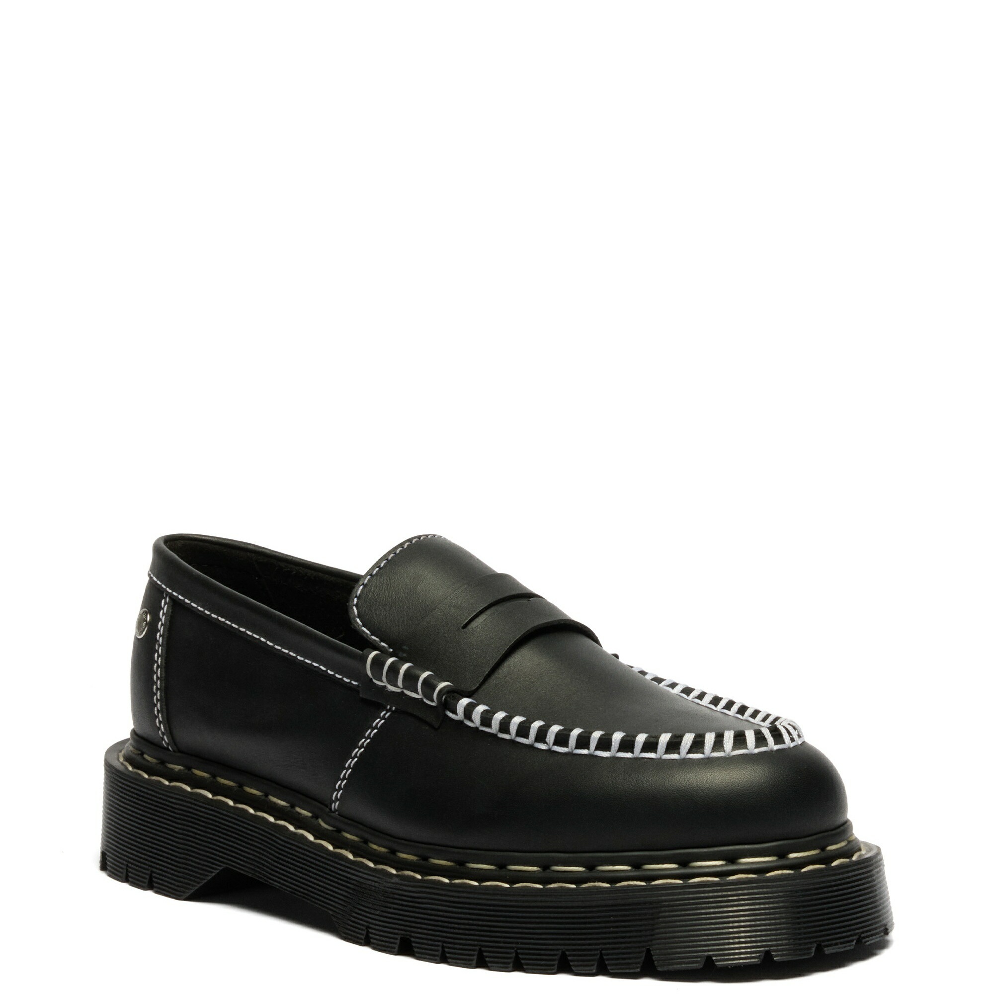 【公式】PENTON BEX ホワイトダブルステッチ ローファー シューズ ユニセックス レディース メンズ 靴 BLACK 43415001